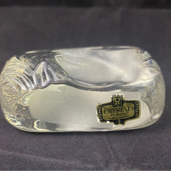 Lead Crystal Bunny Rabbit Paperweight Zajecar Yugoslavia - Picture 8 of 8